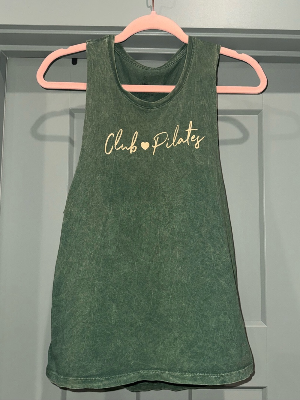 Club Pilates Tank Top Women's Green S Cotton Modal Lightweight Round Neck
